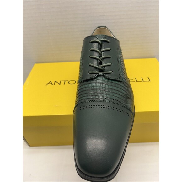Antonio Cerrelli Men Dress Shoes Oxford Lizard Print Forest 7039 Size 10.5 New main image 7